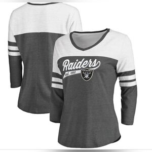 NFL Raiders Size Large (XXL) Women’s Fanatics 3 Quarter Length Sleeve‎ Shirt